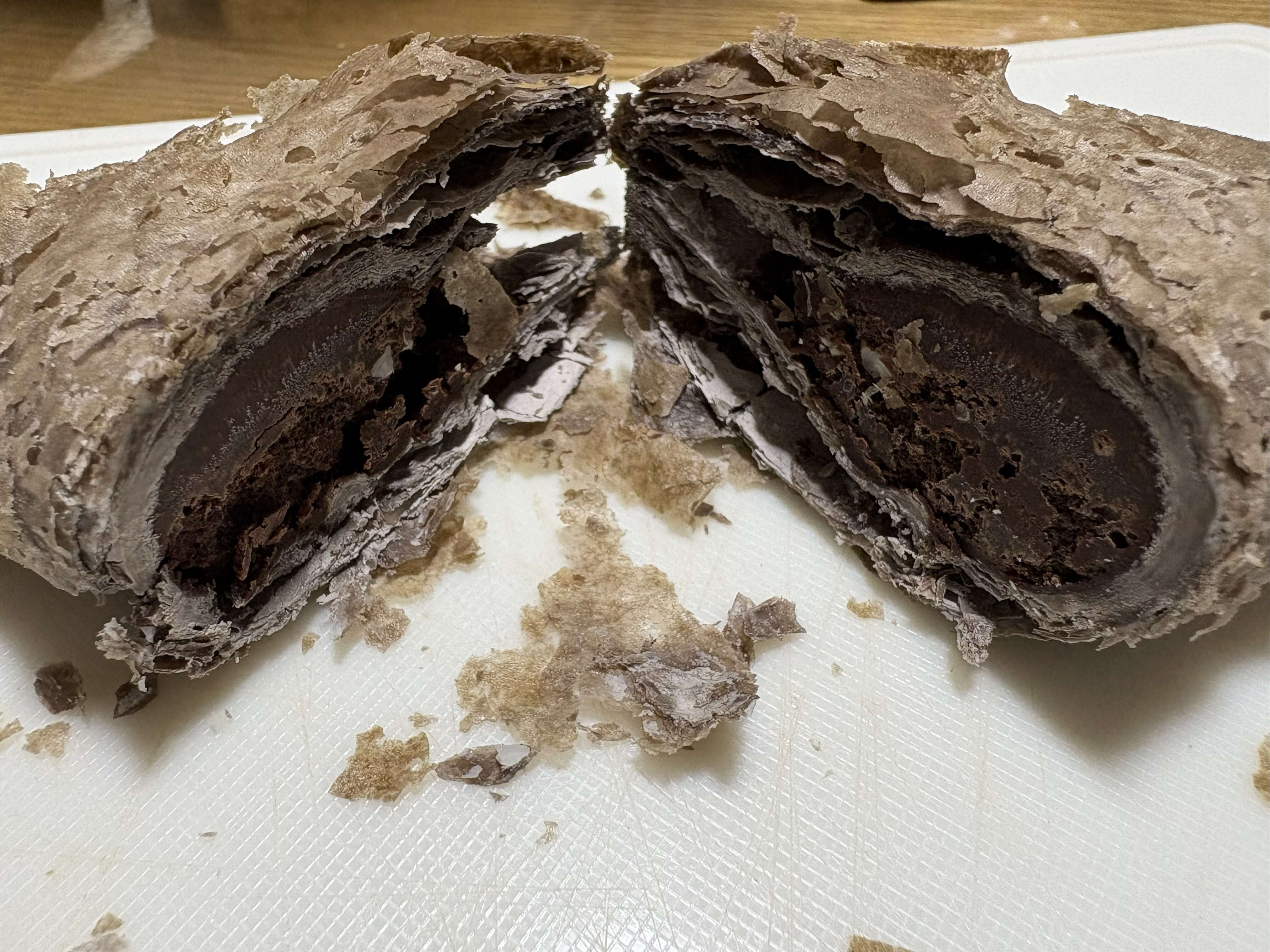 マクドナルドの三角チョコパイを冷凍して凍らした写真