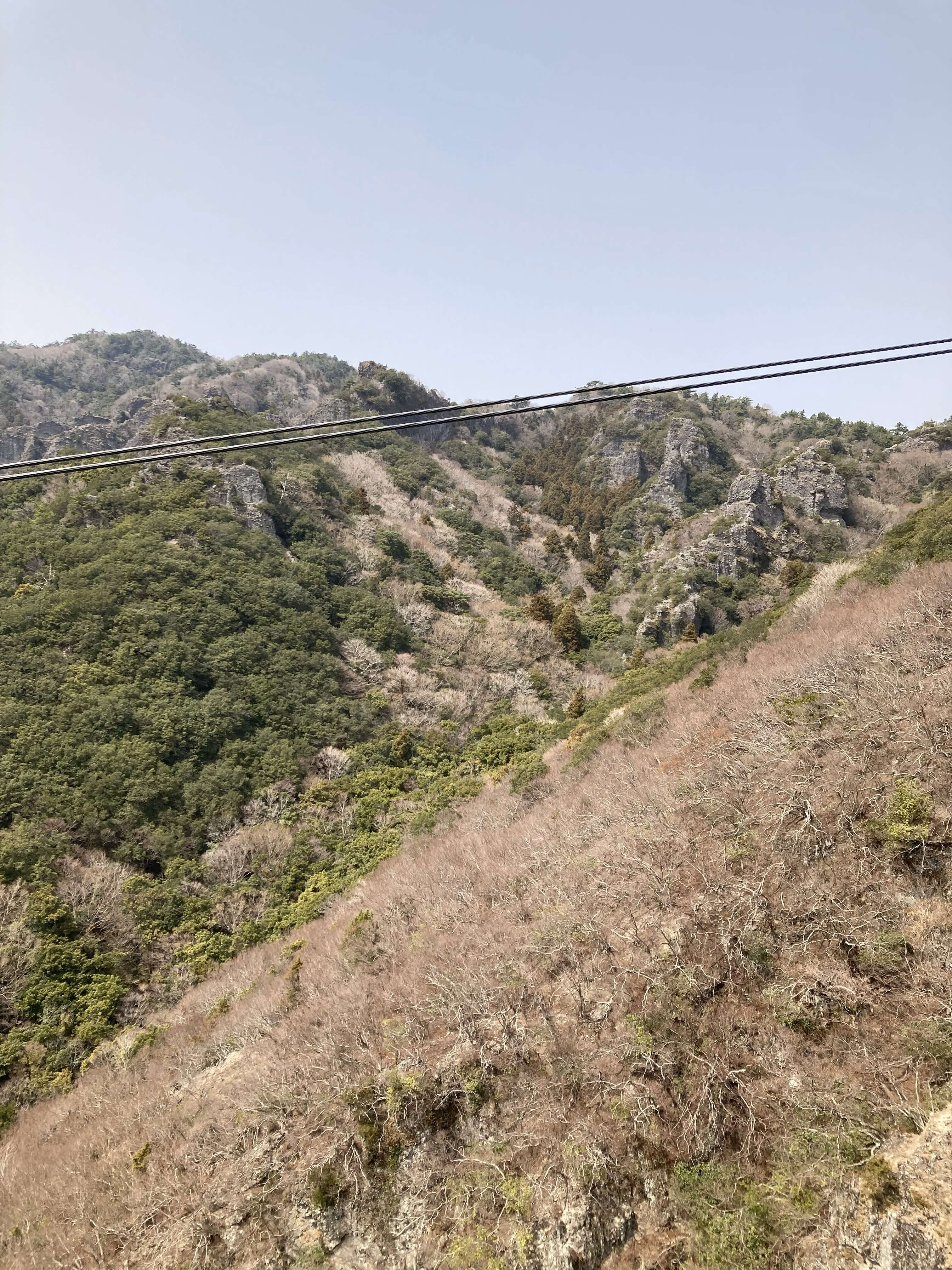 寒霞渓のロープウェイから見た景色